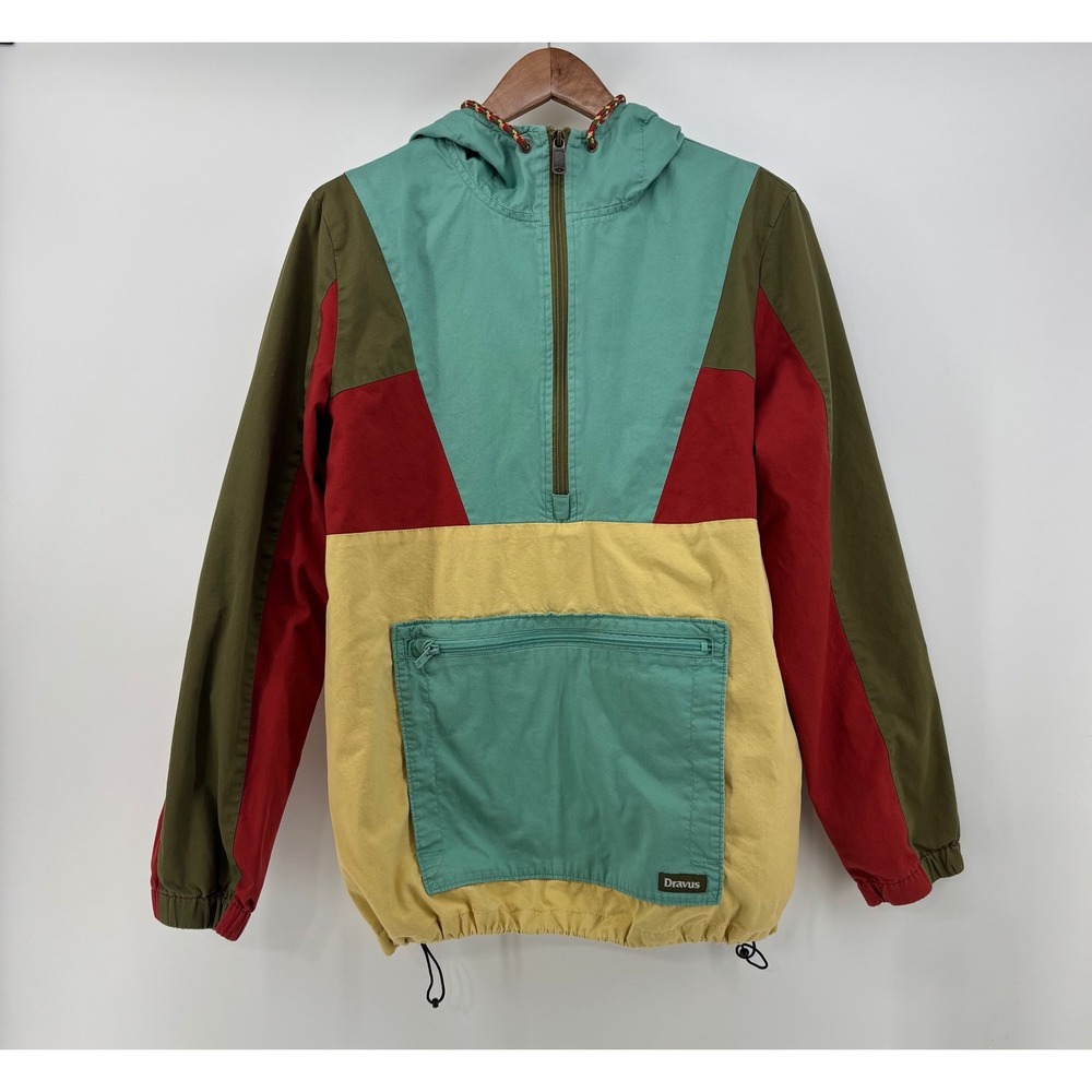 Dravus Anorak Jacket Men's Small Multicolor Colorblock Quarter Zip Hooded